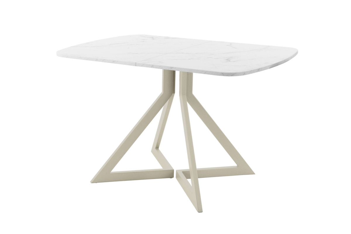 Обеденный стол AMC Elite (серии SLIM) / E20(1100) D2 (бежевый/Мрамор Кристалл)