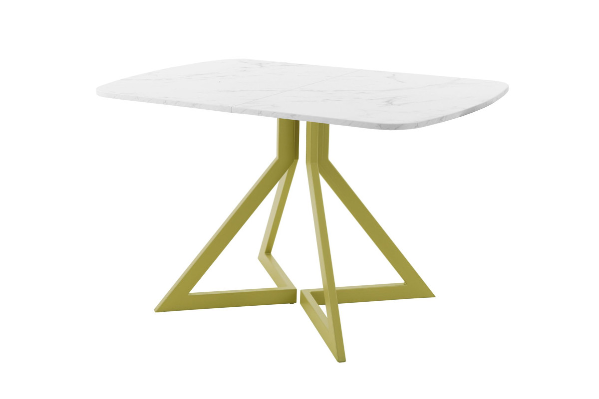 Обеденный стол AMC Elite (серии SLIM) / E20(1100) D2 (золото/Мрамор Кристалл)