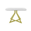 Обеденный стол AMC Elite (серии SLIM) / E20(1100) D2 (золото/Мрамор Кристалл)