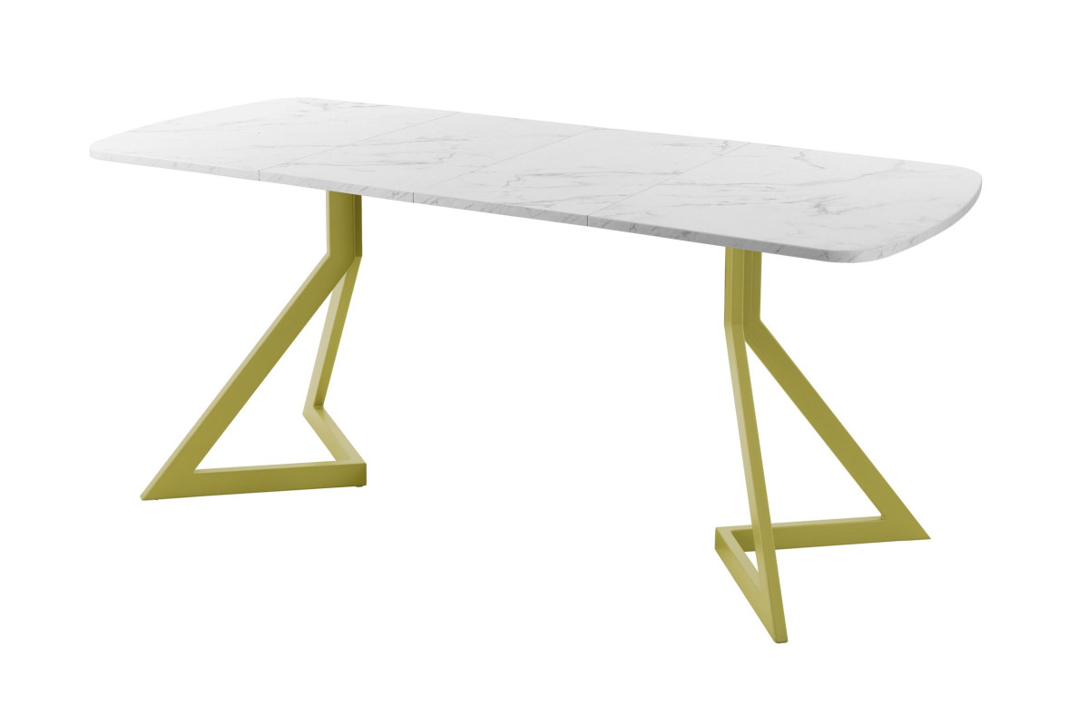 Обеденный стол AMC Elite (серии SLIM) / E20(1100) D2 (золото/Мрамор Кристалл)