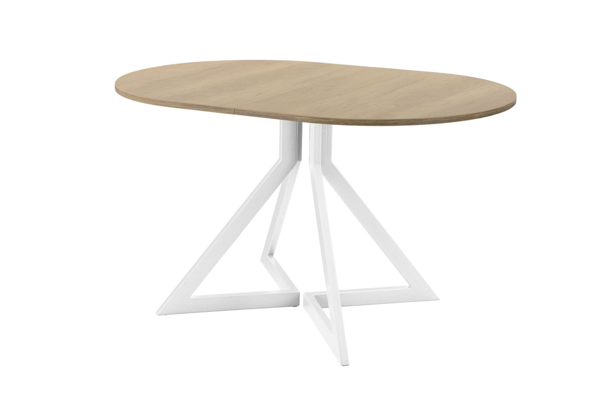 Обеденный стол AMC Elite (серии SLIM) / E20(1200) D3 (белый/Дуб Небраска Натуральный)