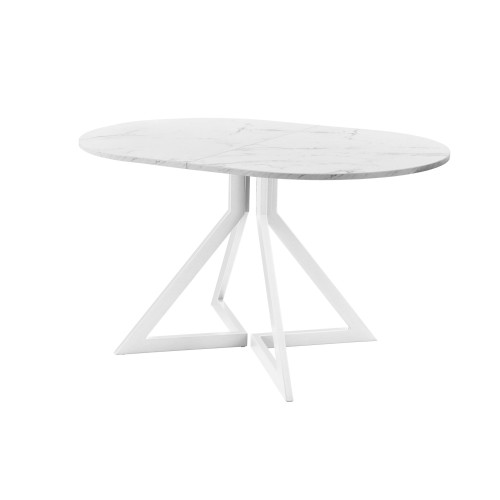 Обеденный стол AMC Elite (серии SLIM) / E20(1100) D3 (белый/Мрамор Кристалл)