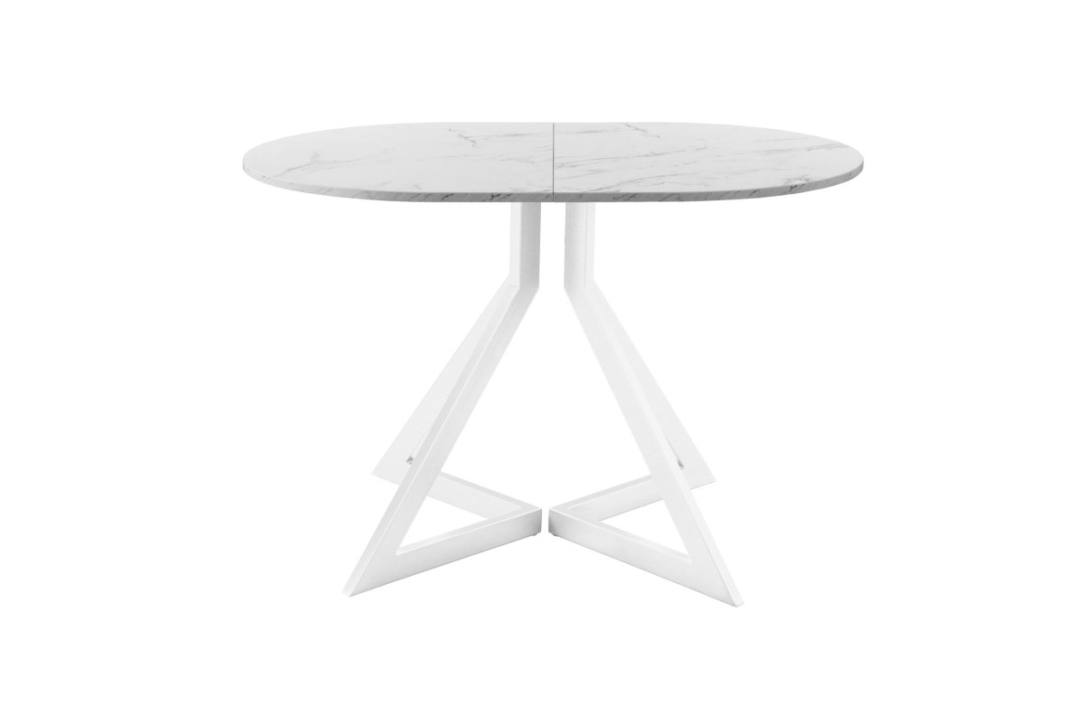 Обеденный стол AMC Elite (серии SLIM) / E20(1100) D3 (белый/Мрамор Кристалл)