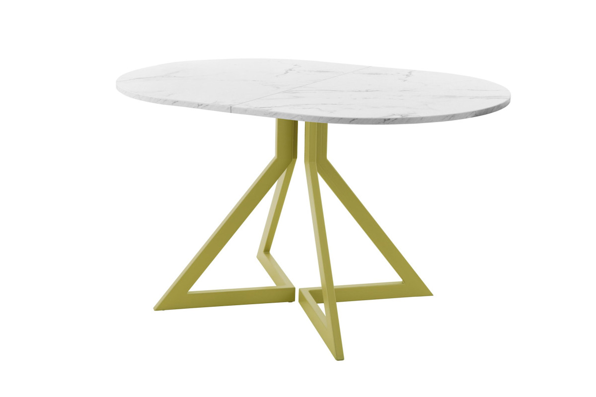 Обеденный стол AMC Elite (серии SLIM) / E20(1100) D3 (золото/Мрамор Кристалл)