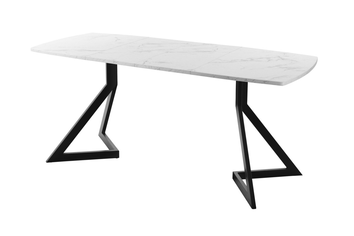 Обеденный стол AMC Elite (серии SLIM) / E20(1200) D6 (черный/Мрамор Кристалл)
