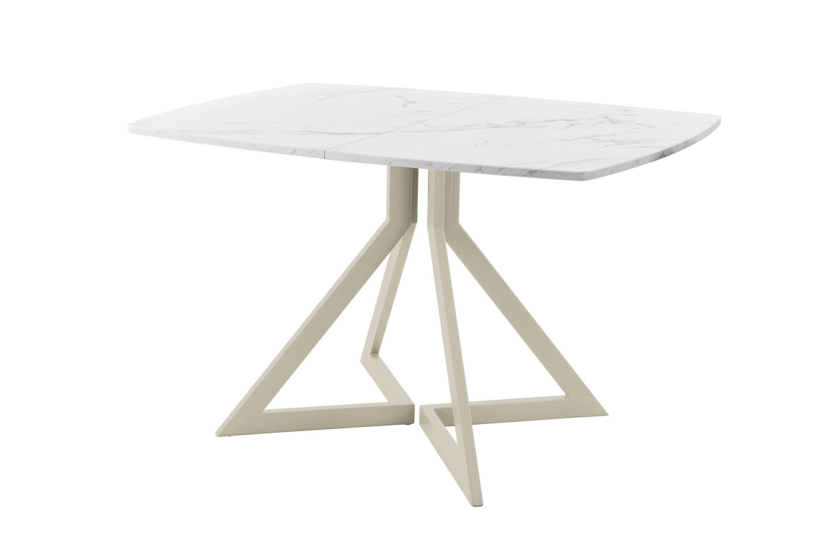 Обеденный стол AMC Elite (серии SLIM) / E20(1100) D6 (бежевый/Мрамор Кристалл)