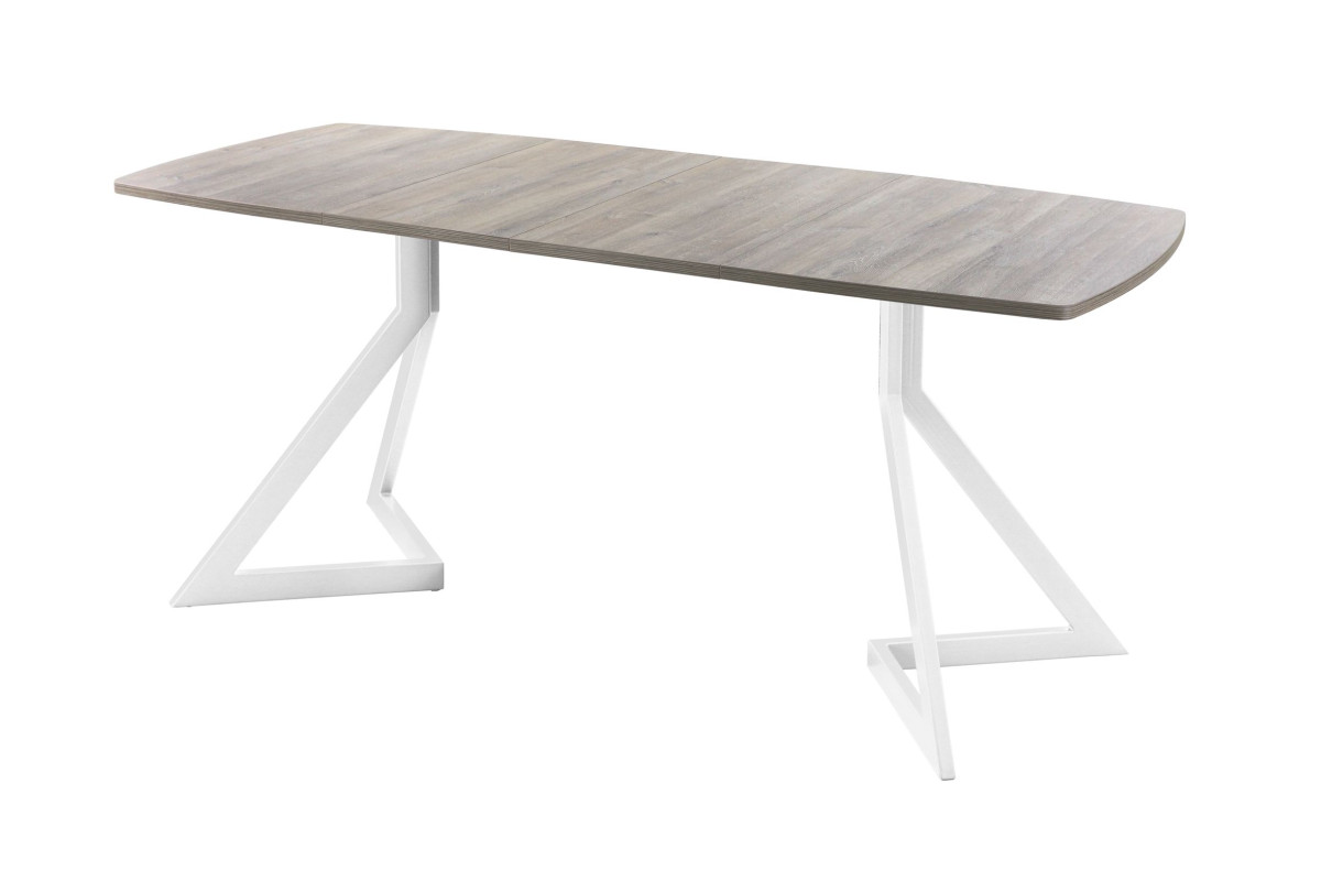 Обеденный стол AMC Elite (серии SLIM) / E20(1100) D6 (белый/Дуб Уайт-Ривер песочно-бежевый)