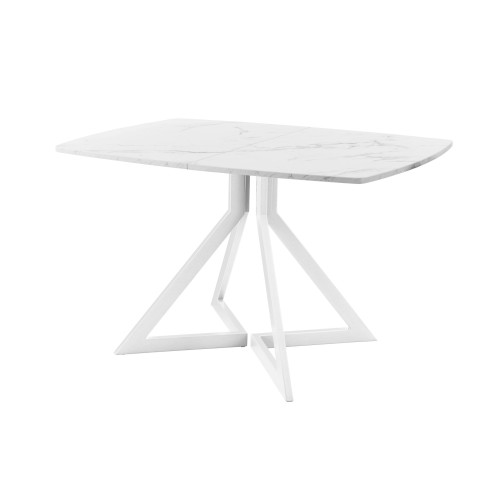Обеденный стол AMC Elite (серии SLIM) / E20(1100) D6 (белый/Мрамор Кристалл)
