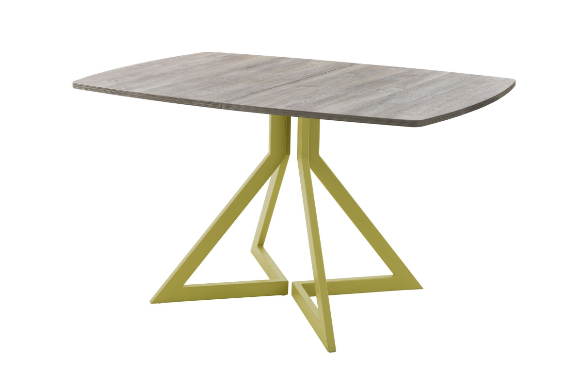 Обеденный стол AMC Elite (серии SLIM) / E20(1100) D6 (золото/Дуб Уайт-Ривер песочно-бежевый)