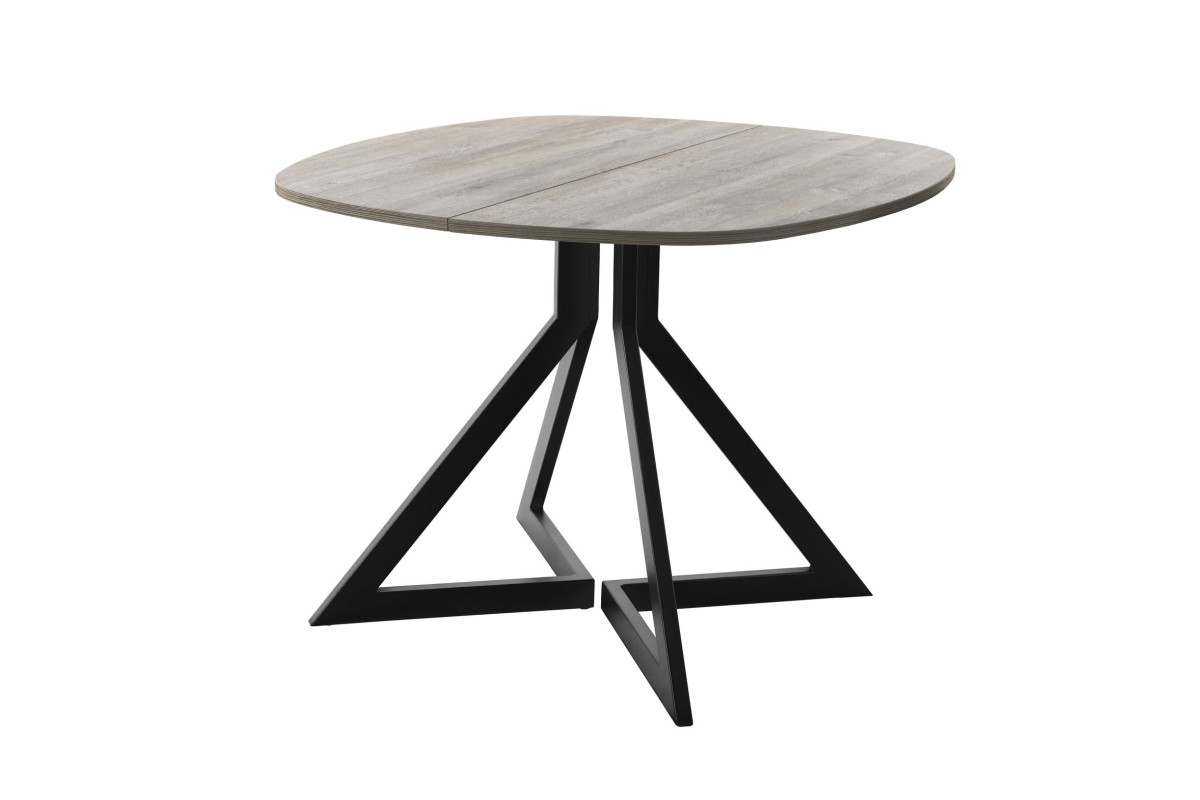 Обеденный стол AMC Elite (серии SLIM) / E20(800) D7 (черный/Дуб Уайт-Ривер песочно-бежевый)