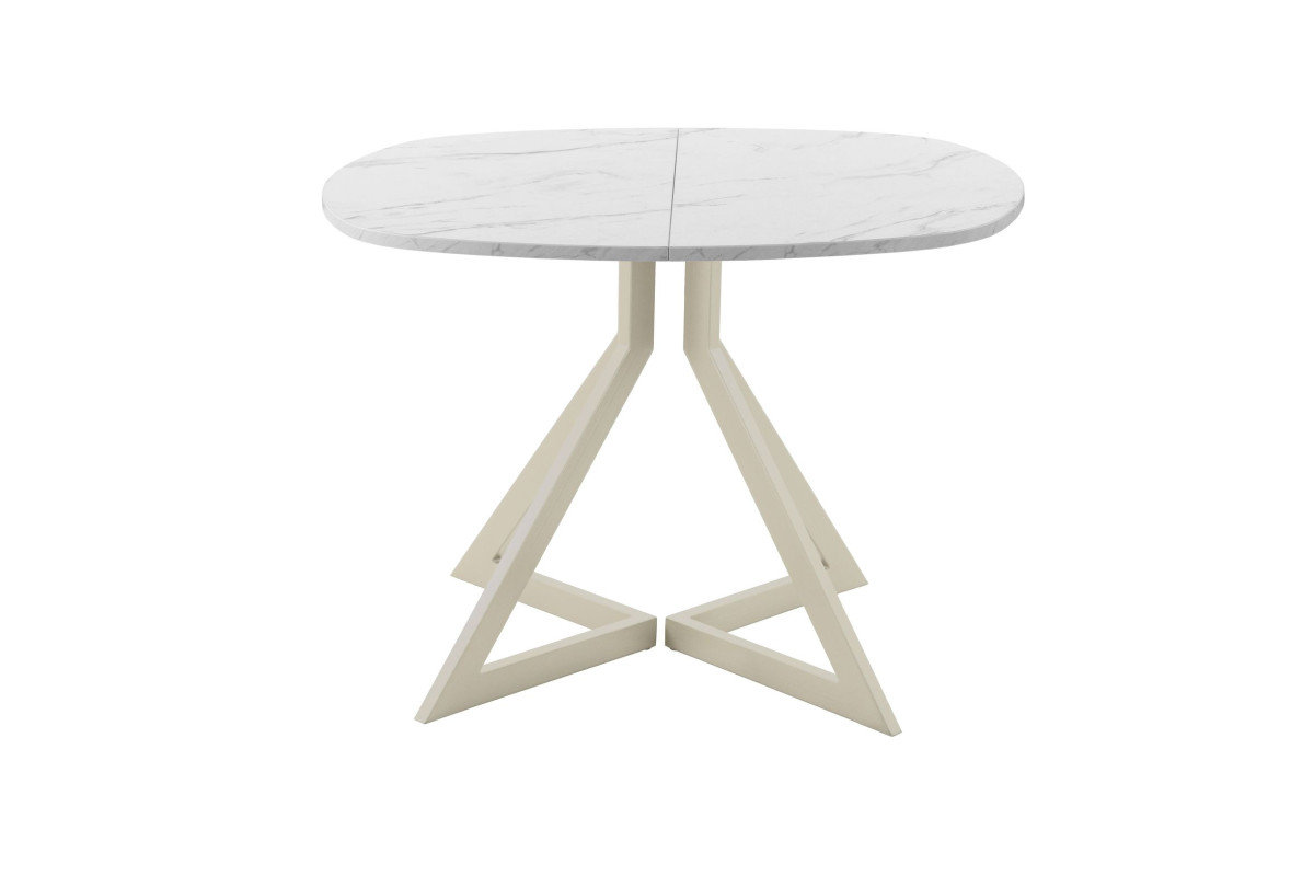 Обеденный стол AMC Elite (серии SLIM) / E20(800) D7 (бежевый/Мрамор Кристалл)