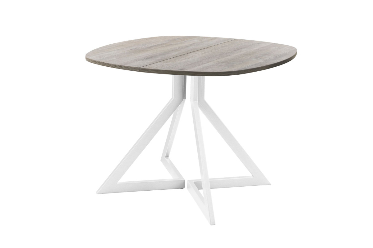 Обеденный стол AMC Elite (серии SLIM) / E20(800) D7 (белый/Дуб Уайт-Ривер песочно-бежевый)