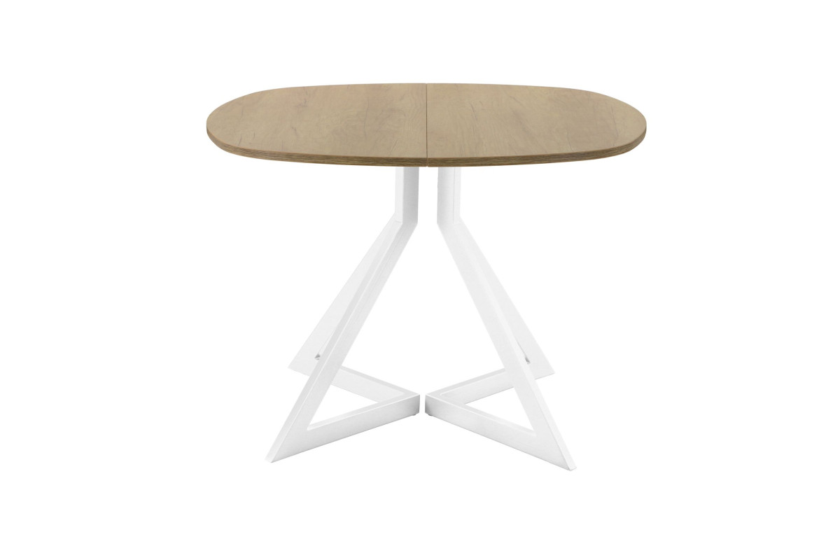 Обеденный стол AMC Elite (серии SLIM) / E20(800) D7 (белый/Дуб Небраска Натуральный)