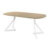 Обеденный стол AMC Elite (серии SLIM) / E20(800) D7 (белый/Дуб Небраска Натуральный)