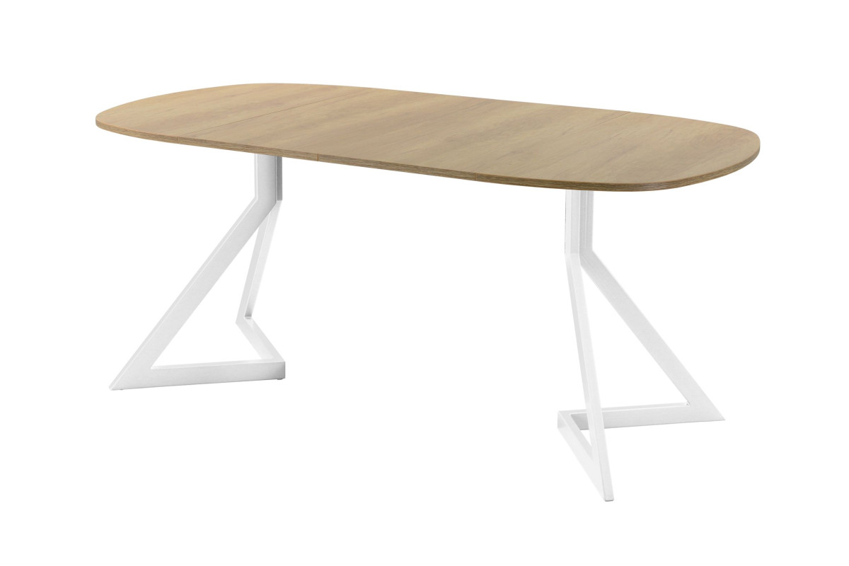 Обеденный стол AMC Elite (серии SLIM) / E20(800) D7 (белый/Дуб Небраска Натуральный)