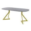 Обеденный стол AMC Elite (серии SLIM) / E20(900) D7 (золото/Бетон Чикаго светло-серый)