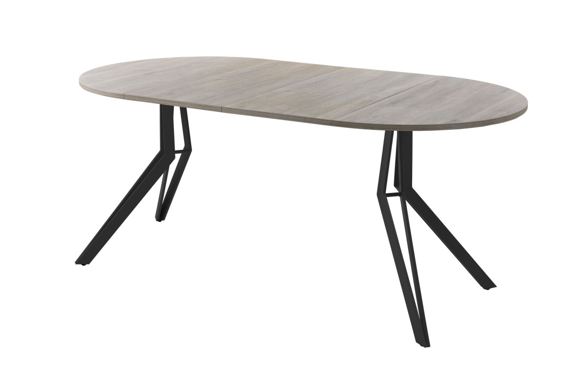 Обеденный стол AMC Elite (серии SLIM) / E21(800) D1 (черный/Дуб Уайт-Ривер песочно-бежевый)