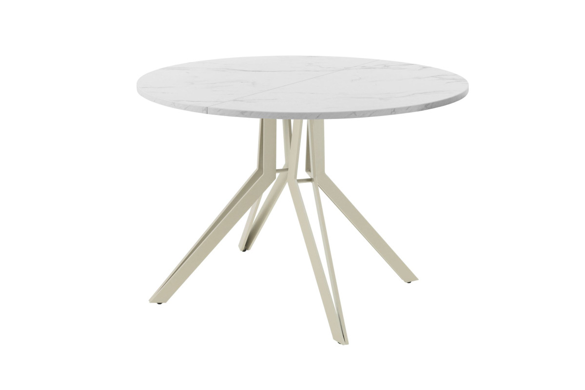 Обеденный стол AMC Elite (серии SLIM) / E21(900) D1 (бежевый/Мрамор Кристалл)