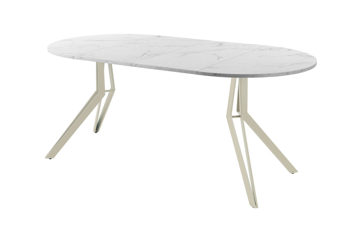 Обеденный стол AMC Elite (серии SLIM) / E21(900) D1 (бежевый/Мрамор Кристалл)