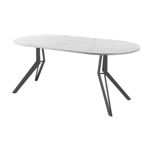 Обеденный стол AMC Elite (серии SLIM) / E21(900) D1 (графит/Мрамор Кристалл)
