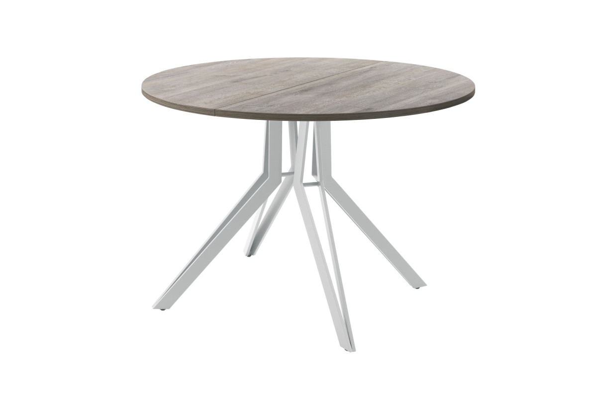 Обеденный стол AMC Elite (серии SLIM) / E21(900) D1 (серебро/Дуб Уайт-Ривер песочно-бежевый)