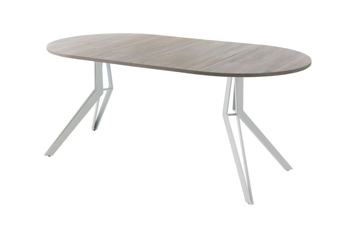 Обеденный стол AMC Elite (серии SLIM) / E21(900) D1 (серебро/Дуб Уайт-Ривер песочно-бежевый)