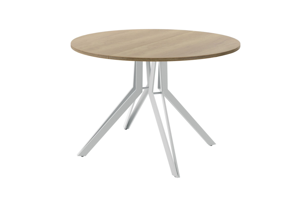 Обеденный стол AMC Elite (серии SLIM) / E21(800) D1 (серебро/Дуб Небраска Натуральный)