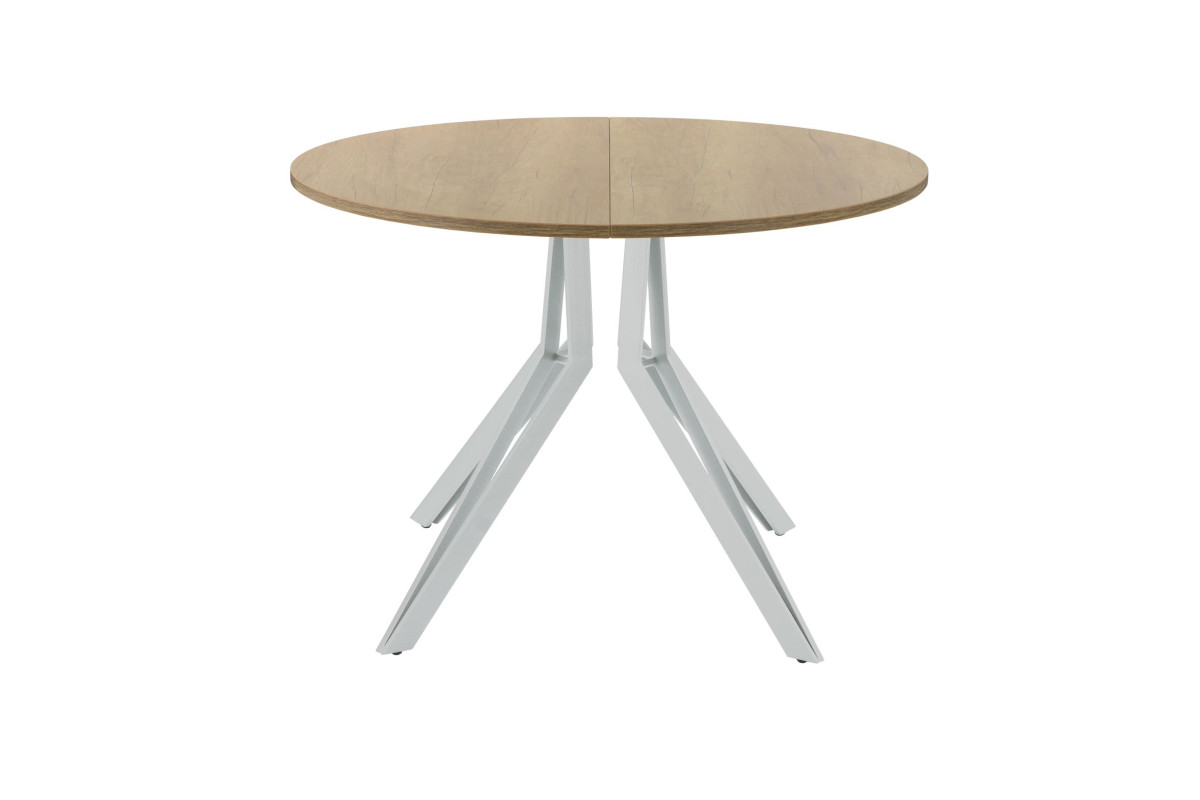 Обеденный стол AMC Elite (серии SLIM) / E21(800) D1 (серебро/Дуб Небраска Натуральный)