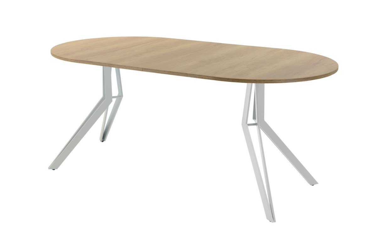 Обеденный стол AMC Elite (серии SLIM) / E21(800) D1 (серебро/Дуб Небраска Натуральный)