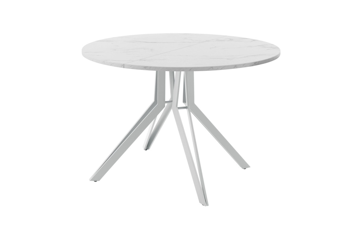 Обеденный стол AMC Elite (серии SLIM) / E21(800) D1 (серебро/Мрамор Кристалл)