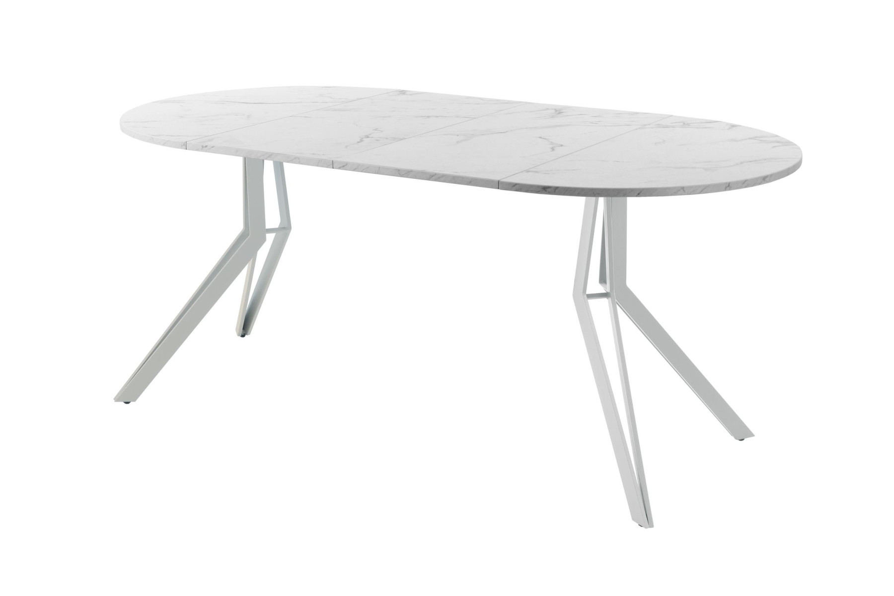 Обеденный стол AMC Elite (серии SLIM) / E21(800) D1 (серебро/Мрамор Кристалл)