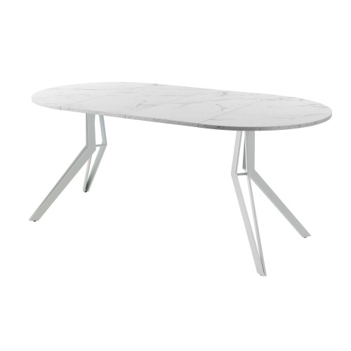 Обеденный стол AMC Elite (серии SLIM) / E21(900) D1 (серебро/Мрамор Кристалл)