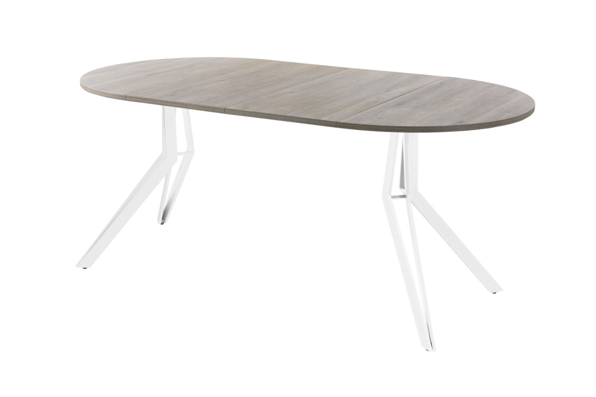 Обеденный стол AMC Elite (серии SLIM) / E21(900) D1 (белый/Дуб Уайт-Ривер песочно-бежевый)