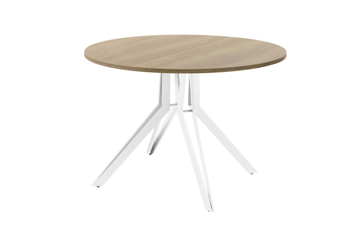 Обеденный стол AMC Elite (серии SLIM) / E21(800) D1 (белый/Дуб Небраска Натуральный)