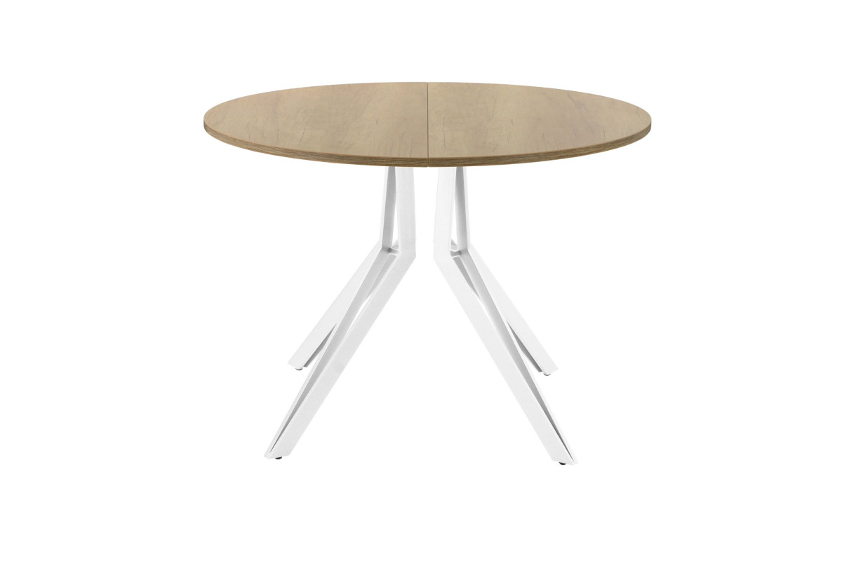 Обеденный стол AMC Elite (серии SLIM) / E21(800) D1 (белый/Дуб Небраска Натуральный)