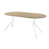 Обеденный стол AMC Elite (серии SLIM) / E21(800) D1 (белый/Дуб Небраска Натуральный)