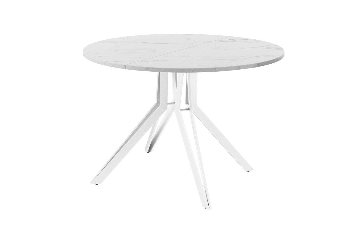 Обеденный стол AMC Elite (серии SLIM) / E21(900) D1 (белый/Мрамор Кристалл)