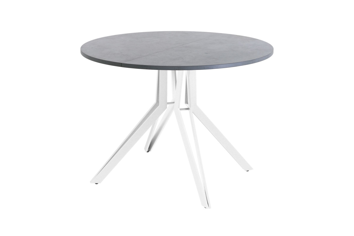 Обеденный стол AMC Elite (серии SLIM) / E21(800) D1 (белый/Бетон Чикаго светло-серый)