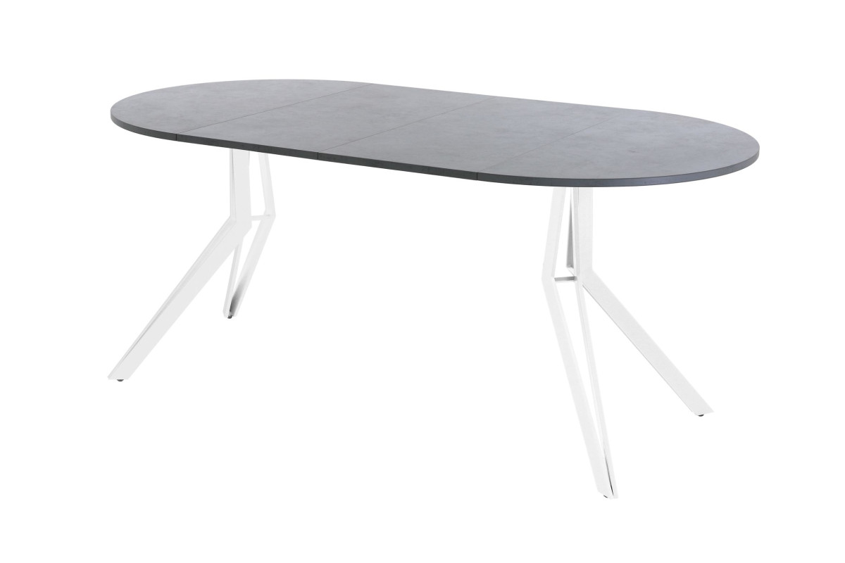 Обеденный стол AMC Elite (серии SLIM) / E21(800) D1 (белый/Бетон Чикаго светло-серый)