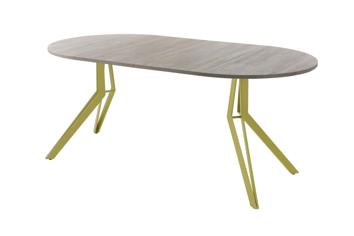 Обеденный стол AMC Elite (серии SLIM) / E21(800) D1 (золото/Дуб Уайт-Ривер песочно-бежевый)