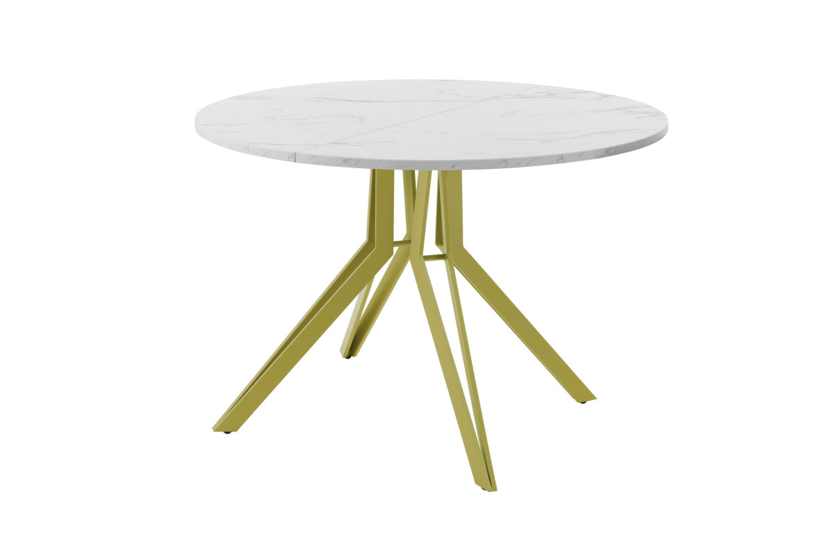 Обеденный стол AMC Elite (серии SLIM) / E21(800) D1 (золото/Мрамор Кристалл)