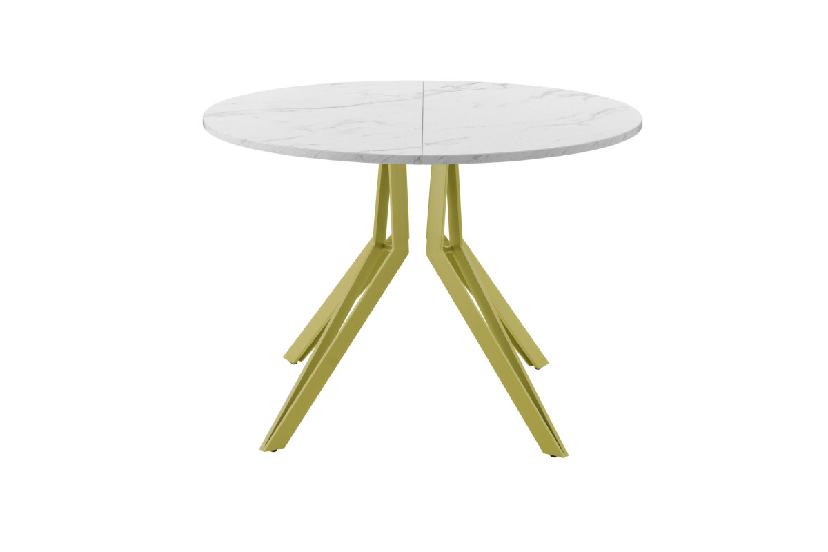 Обеденный стол AMC Elite (серии SLIM) / E21(800) D1 (золото/Мрамор Кристалл)
