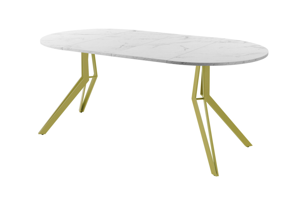 Обеденный стол AMC Elite (серии SLIM) / E21(800) D1 (золото/Мрамор Кристалл)