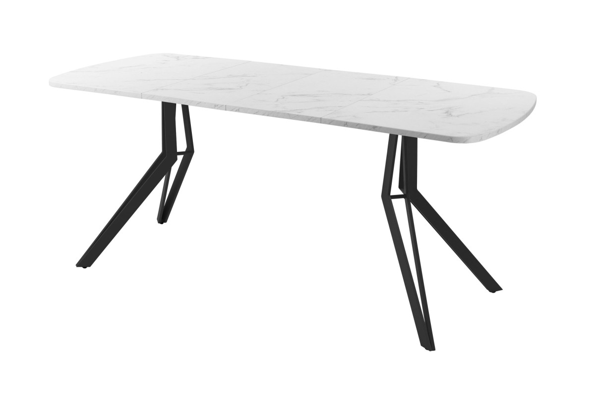 Обеденный стол AMC Elite (серии SLIM) / E21(1200) D2 (черный/Мрамор Кристалл)