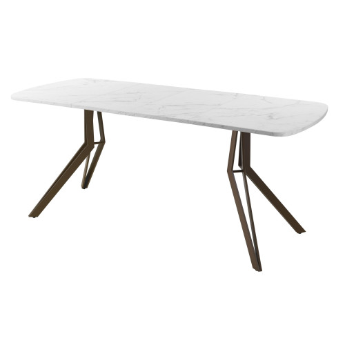 Обеденный стол AMC Elite (серии SLIM) / E21(1100) D2 (коричневый/Мрамор Кристалл)