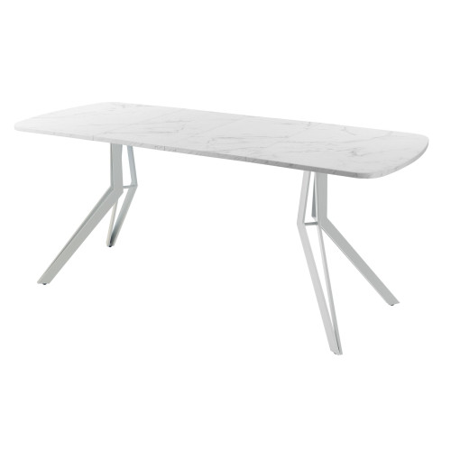 Обеденный стол AMC Elite (серии SLIM) / E21(1100) D2 (серебро/Мрамор Кристалл)