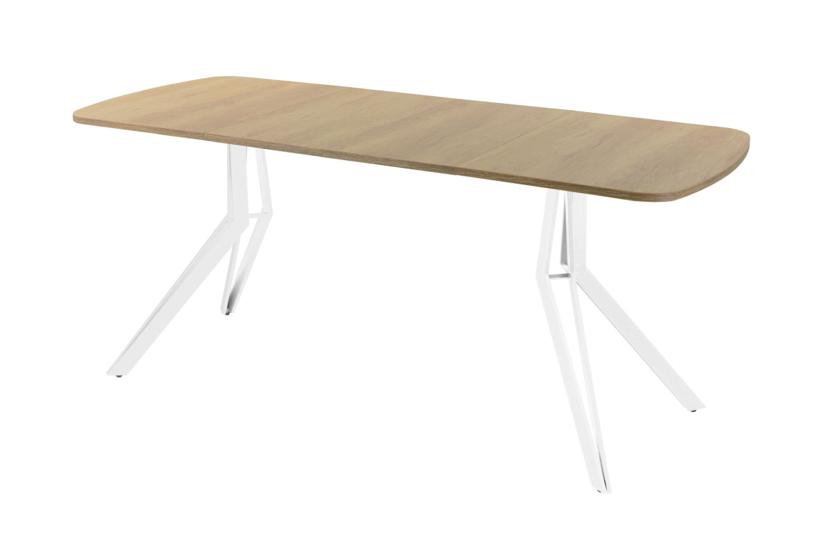 Обеденный стол AMC Elite (серии SLIM) / E21(1200) D2 (белый/Дуб Небраска Натуральный)