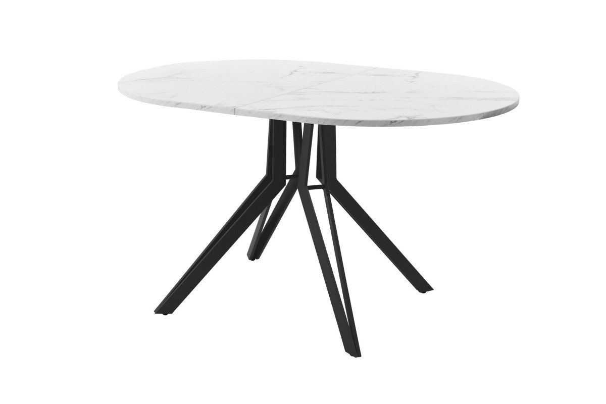 Обеденный стол AMC Elite (серии SLIM) / E21(1200) D3 (черный/Мрамор Кристалл)