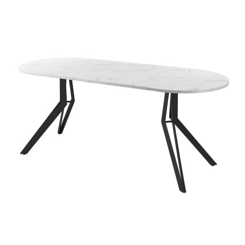 Обеденный стол AMC Elite (серии SLIM) / E21(1200) D3 (черный/Мрамор Кристалл)