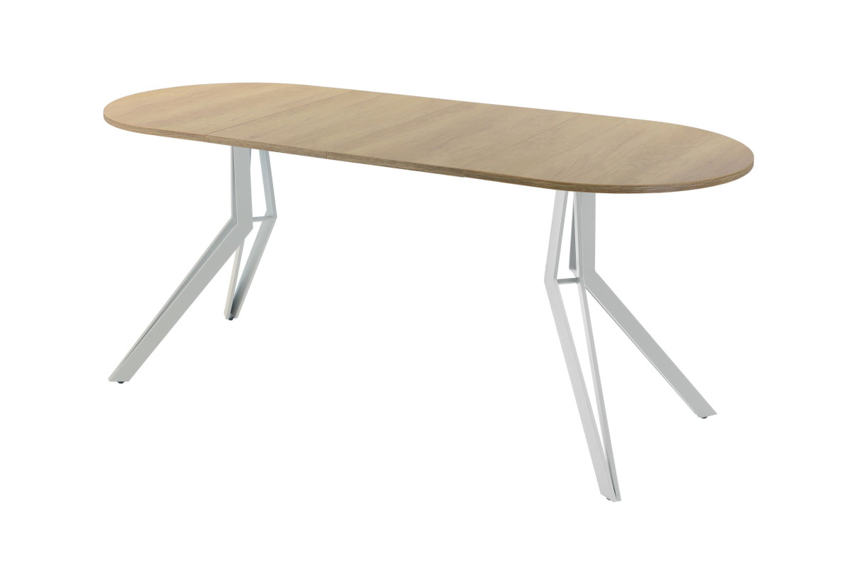 Обеденный стол AMC Elite (серии SLIM) / E21(1200) D3 (серебро/Дуб Небраска Натуральный)